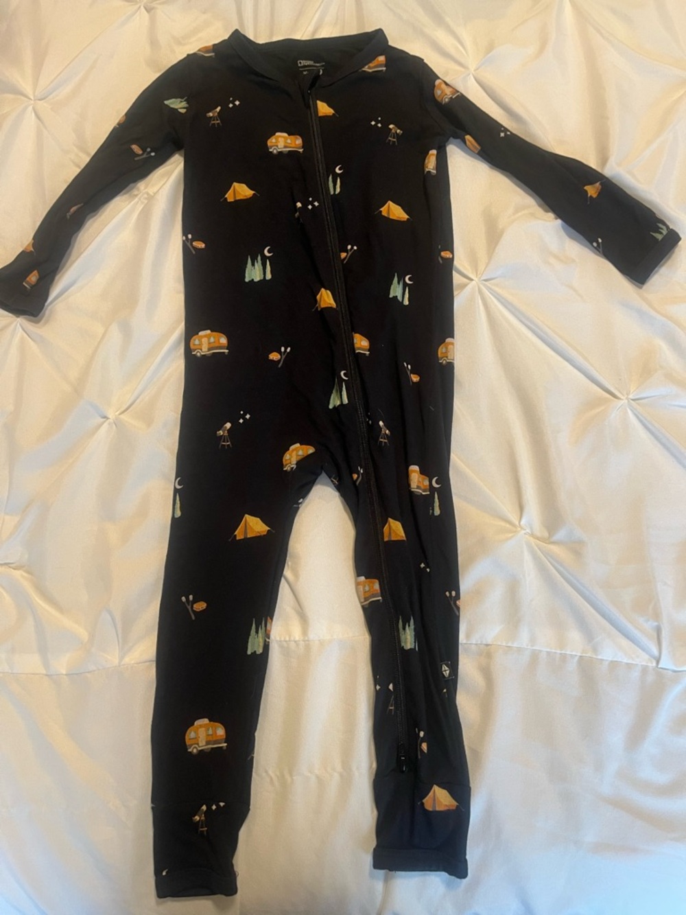 Kyte BABY Black Bamboo Zip Romper - Under the Stars